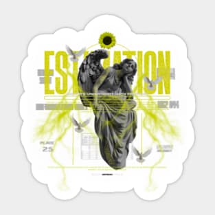 Estimation Angel Grunge Style Sticker